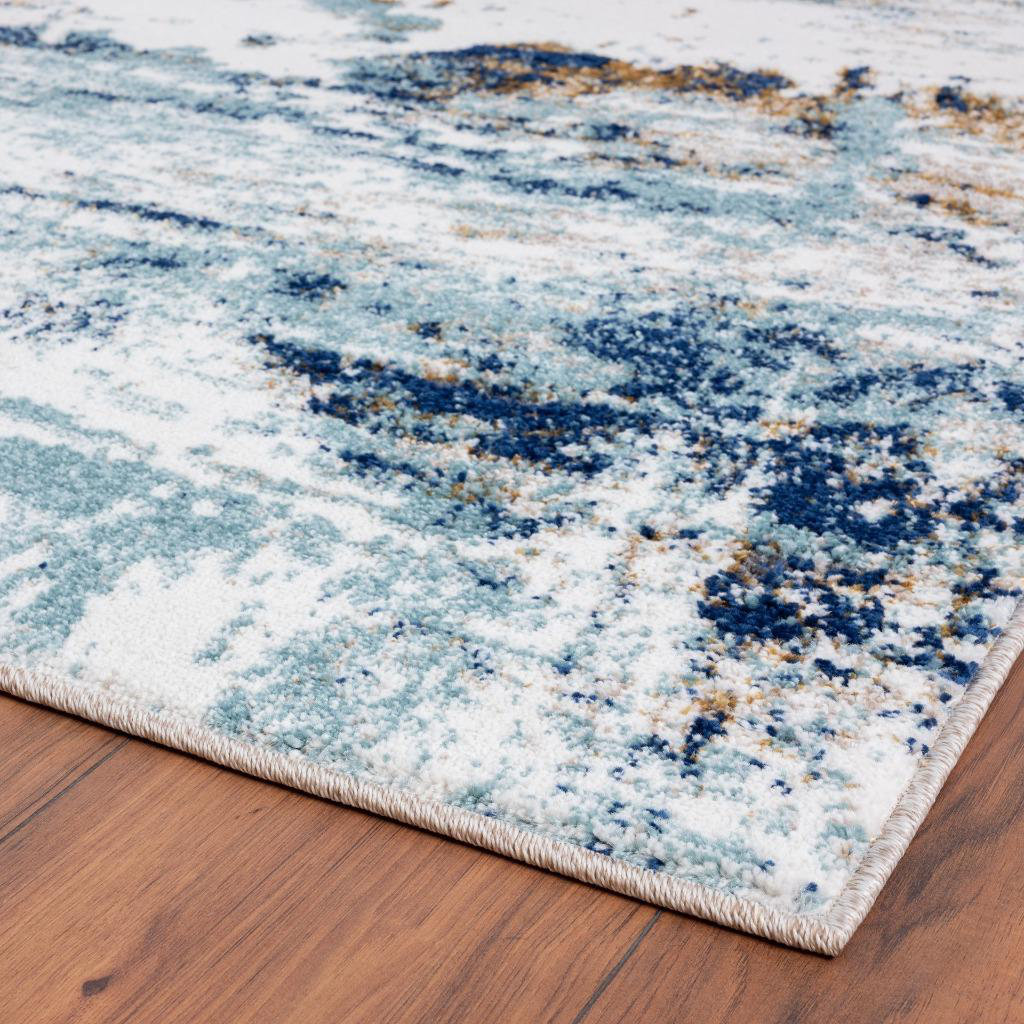 17 Stories Elrosa Abstract Blue/Gray/Brown Area Rug | Wayfair